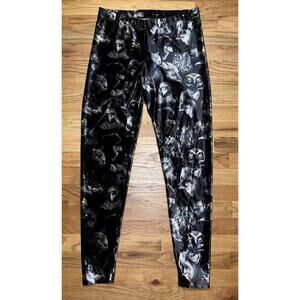 BlackMilk Leggings Womens XL Velvet Owl Fox Cat Eagle Wolf Velour Black Gray